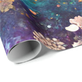 Cadeau Papier d'emballage de sirène d'aquarelle (Coin rond)