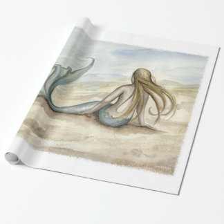 Cadeau Papier d'emballage de sirène de bord de la mer de