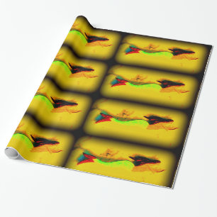 Cadeau papier d'emballage de sirène de natation