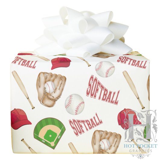 Cadeau Papier d'emballage de softball