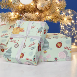 Cadeau Papier d'emballage de souris de Noël mignon