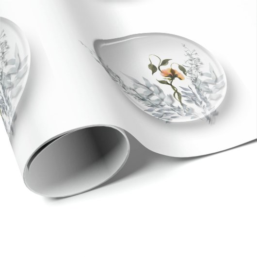 Cadeau Papier d'emballage de sphère florale (Coin rond)