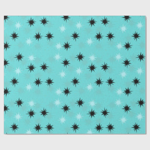 Cadeau Papier d'emballage de Starbursts de turquoise