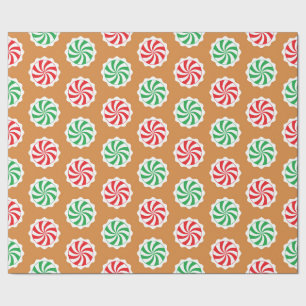 Cadeau Papier d'emballage de sucrerie de menthe poivrée