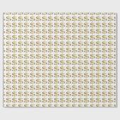 Cadeau Papier d'emballage de symbole dollar d'or (Plat)