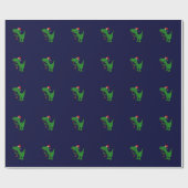 Cadeau Papier d'emballage de T-rex de Noël drôle de (Plat)