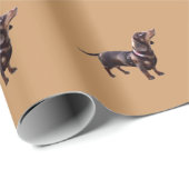 Cadeau Papier d'emballage de teckel brillant (Coin rond)