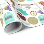 Cadeau Papier d'emballage de thème de tarte (Coin rond)