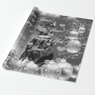 Cadeau Papier d'emballage de thème monochrome de nouvelle
