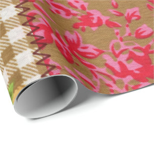 Cadeau Papier d'emballage de tissu floral