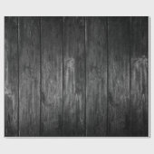 Cadeau Papier d'emballage de ton de bois noir rustique (Plat)