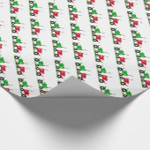 Cadeau Papier d'emballage de tracteur rouge et vert (Coin)