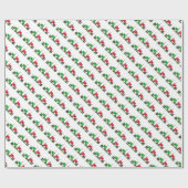 Cadeau Papier d'emballage de tracteur rouge et vert (Plat)