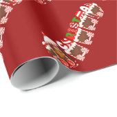 Cadeau Papier d'emballage de train de Noël de sucrerie (Coin rond)