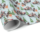 Cadeau Papier d'emballage de traîneau de Coonhound (Coin rond)