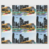 Cadeau Papier d'emballage de tram de ville (Plat)