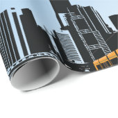 Cadeau Papier d'emballage de tram de ville (Coin rond)