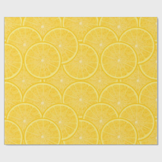 Cadeau Papier d'emballage de tranche de citron jaune de f
