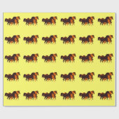 Cadeau Papier d'emballage de trois chevaux courants (Plat)