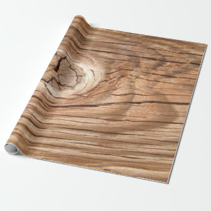 Cadeau Papier d'emballage de trou en bois de grain