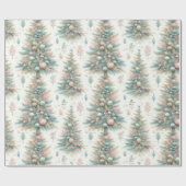 Cadeau Papier d'emballage de vacances avec arbres (Plat)