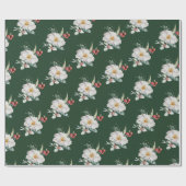 Cadeau Papier d'emballage de vacances botanique vert (Plat)