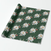 Cadeau Papier d'emballage de vacances botanique vert (Déroulé)
