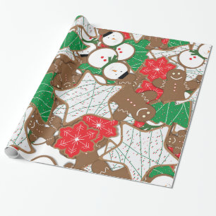 Cadeau Papier d'emballage de vacances de biscuits de Noël