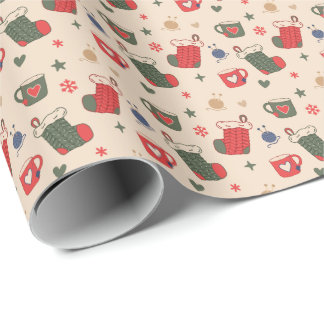 Cadeau Papier d'emballage de vacances d'hiver confortable