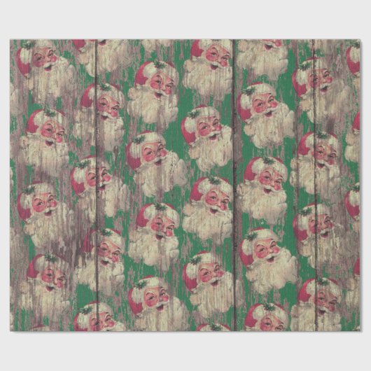 Cadeau papier d'emballage de vacances en bois antiques (Plat)