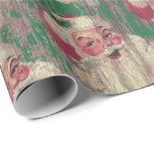 Cadeau papier d'emballage de vacances en bois antiques (Coin rond)