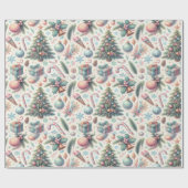 Cadeau Papier d'emballage de vacances festif (Plat)