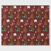 Cadeau Papier d'emballage de vacances :  Samoyeds, Reinde (Plat)