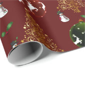 Cadeau Papier d'emballage de vacances :  Samoyeds, Reinde (Coin rond)