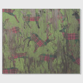 Cadeau Papier d'emballage de vacances vertes rustiques de (Plat)