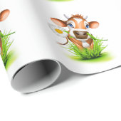 Cadeau Papier d'emballage de vache (Coin rond)