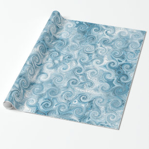 Cadeau Papier d'emballage de vagues de bleu