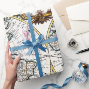 Cadeau Papier d'emballage de vieille de carte partie