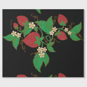 Cadeau Papier d'emballage de vigne de fraise (Plat)