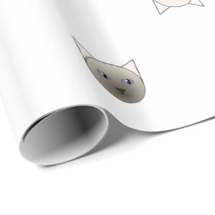 Cadeau Papier d'emballage de visage de chat siamois de