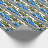 Cadeau Papier d'emballage de voiture classique bleue (Coin)