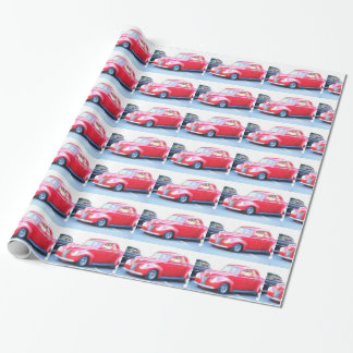 Cadeau Papier d'emballage de voiture classique rouge