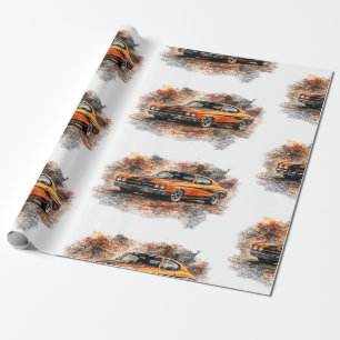 Cadeau Papier d'emballage de voiture de muscle américaine