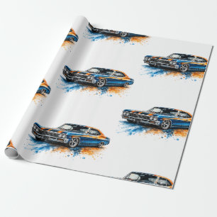 Cadeau Papier d'emballage de voiture de muscle américaine