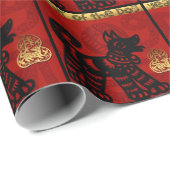 Cadeau Papier d'emballage de zodiaque chinois d'année de (Coin rond)