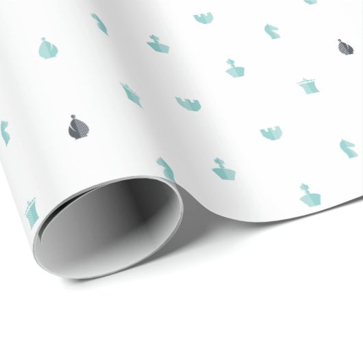 Cadeau Papier d'emballage d'échecs (Coin rond)