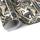 Cadeau Papier d'emballage décoratif de chat abstrait mode (Coin rond)