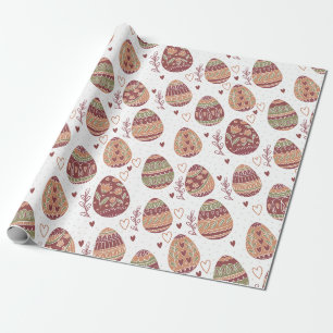 Cadeau Papier d'emballage décoratif du motif d'oeufs d