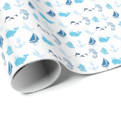 Cadeau Papier d'emballage d'édition d'été de joyeux (Coin rond)