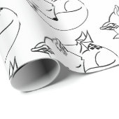 Cadeau papier d'emballage Deer-Fox ailé. (Coin rond)